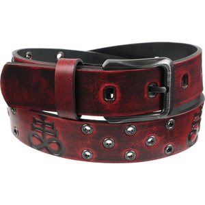 Leather & steel fashion Колан Левиатан - червен - lsf2 49