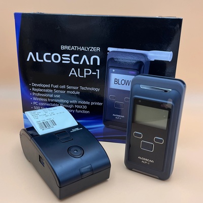 Alcoholtester AlcoScan ALP-1 - комплект с принтер, 55 мундщука, куфар, калъф, софтуер, USB-кабел и калибровка (A006)