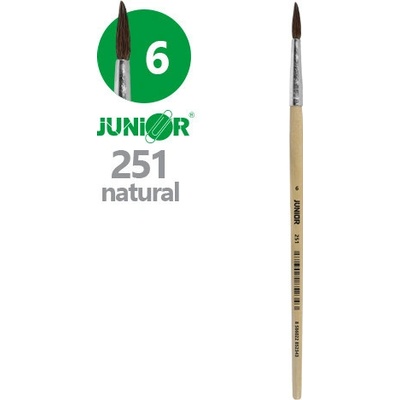 Junior guľatý štetec číslo 6" 251 Natural