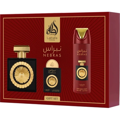 LATTAFA Pride Nebras комплект Парфюмна вода 100 ml + Парфюмна вода 20 ml + Дезодорант 200 ml
