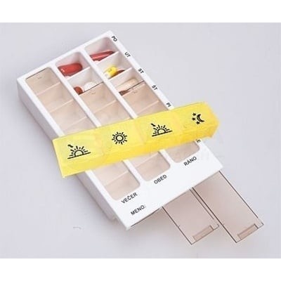 Obzor Dávkovač liekov Set Týždenný a denný oranžový