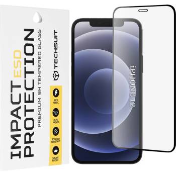 Techsuit Протектор за iPhone 12 / iPhone 12 Pro - ESD стъкло - черен