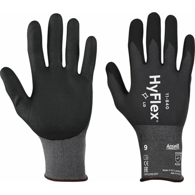 CERVA ANSELL HYFLEX 11-840 / Ръкавици, потопени във вода, от нитрилна пяна Ansell FORTIX 6 (0108009799060)