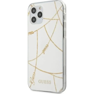 GUESS Калъф Guess Gold Chain Collection iPhone 12 Pro Max 6.7" - бял (3700740481356)