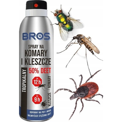 Bros spray Na Komáry A Klíšťata Odpuzovač Do 12h Koncentrace 50% Deet 90 ml