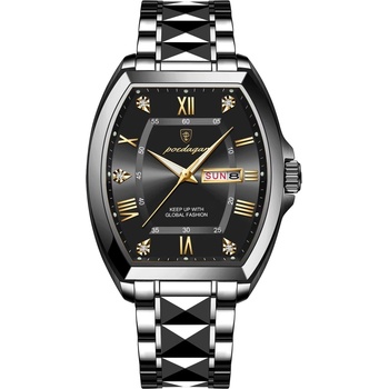 Poedagar Мъжки часовник Poedagar CS1785, неръждаема стомана, черен, черен циферблат (CS1785)