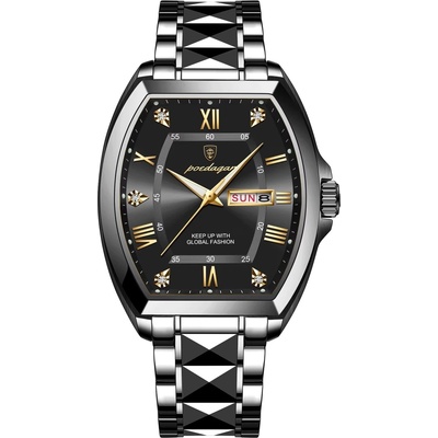 Poedagar Мъжки часовник Poedagar CS1785, неръждаема стомана, черен, черен циферблат (CS1785)