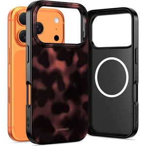 Tech-Protect Калъф Tech-Protect Lamano, съвместим с Magsafe за Iphone 18 Pro Max, черен-червен