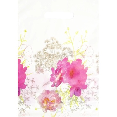 LIKA taška PE 25x35 průh. Orchideje /100/