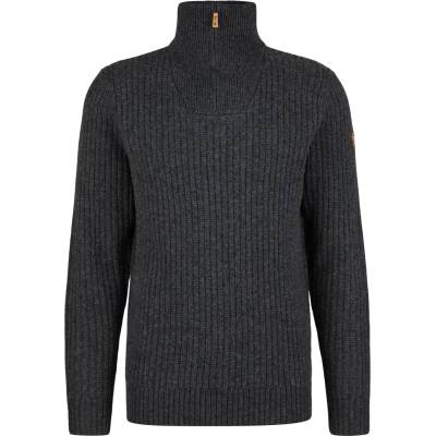 Fjällräven Мъжки вълнен пуловер Fjällräven Övik Half Zip Knit Jumper - Dark Grey - размер XXL (005-6745-0115)