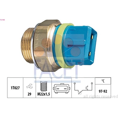 Teplotný spínač ventilátora chladenia FACET 7.5145