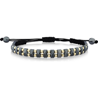 Lillian Vassago zlatý šňůrkový náramek s hematity LLV07-GB008