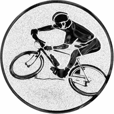 Horská cyklistika: Hliníkový emblém na trofej Ø 50 mm strieborná