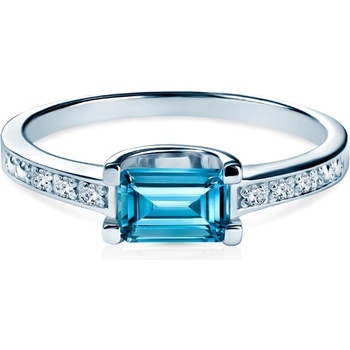 SAVICKI Годежен пръстен Savicki: бяло злато, топаз, диаманти