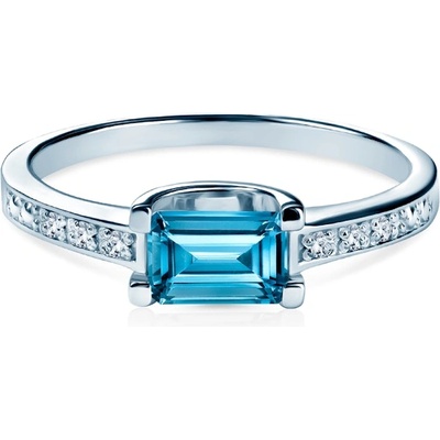 SAVICKI Годежен пръстен Savicki: бяло злато, топаз, диаманти