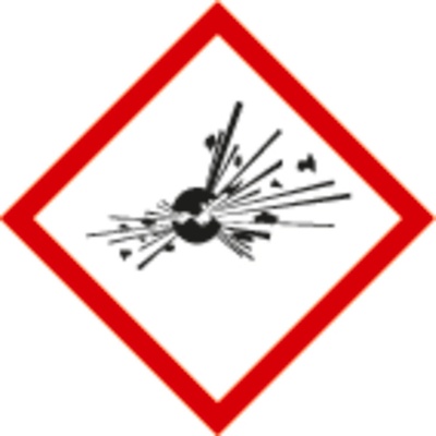 Značka GHS 01, symbol Explodujúca bomba, samolepka, , 105 x 105 mm, 10 ks