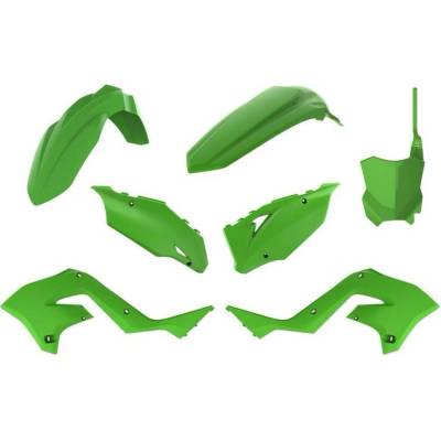 POLISPORT kompletní plasty RESTYLING KAWASAKI KX 125/250 02-08, barva zelená