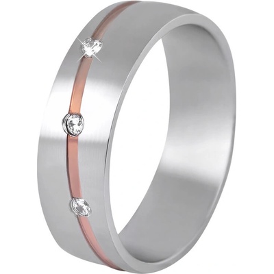 Beneto Exclusive Dámsky bicolor prsteň z ocele SPD07