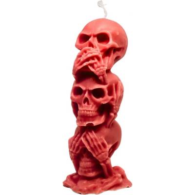 Svíčkománie3D Tři moudré lebky 150 g Červená