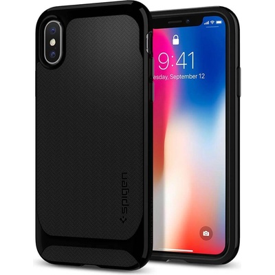 Spigen Neo Hybrid Case - хибриден кейс с висока степен на защита за iPhone XS, iPhone X (черен-гланц)