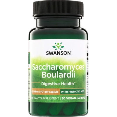 Swanson Saccharomyces Boulardii probiotika 5 mld CFU s prebiotiky MOS 30 rostlinných kapsúl
