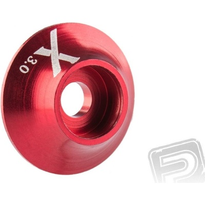 Xessories Kovová podložka s O-kroužkem X logo 3 mm červená 10.ks WASH-RED30
