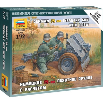Zvezda German 75 mm Infantry Gun s posádkou 1:72