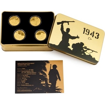 Česká mincovna Sada čtyř zlatých mincí Válečný rok 1943 proof 62,24 g