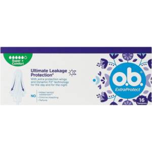  O. B хигиенни тампони, Extra Protect, Super+Comfort, 16 броя