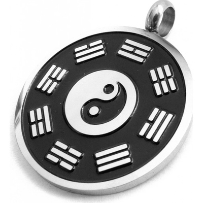 Steel Jewelry Přívěsek jing jang černý z chirurgické oceli PR090387
