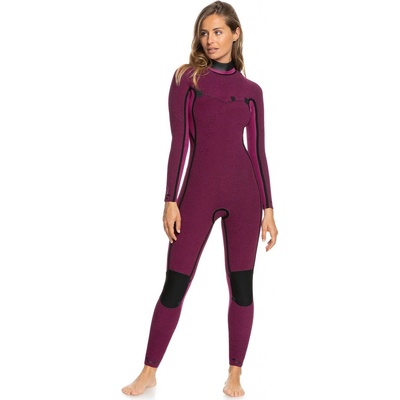 Roxy 3/2 Elite Xt St Printed Zip GBS LS - KVJ7/True Black Black Flowers