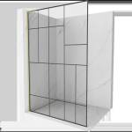 Mexen Kioto L стена за душ Walk-in 70 x 200 см, черен модел, злато четкан - 800-070-103-55-78 (800-070-103-55-78)