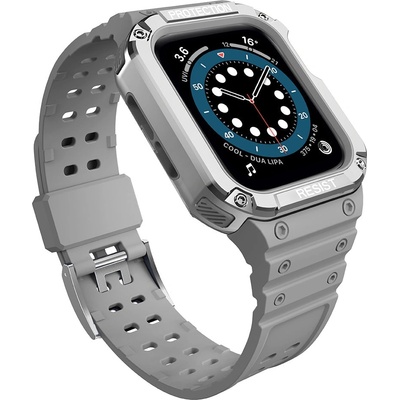 HQWear Комплект каишка + кейс HQWear за Apple Watch 7/6/5/4/3/2 / SE (41/40/38mm), Сив (5907769311901)