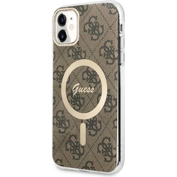 GUESS Кейс Guess GUHMN61H4STW за iPhone 11 6.1", кафяв / кафяв, твърд, 4G MagSafe (GUE002812-0)