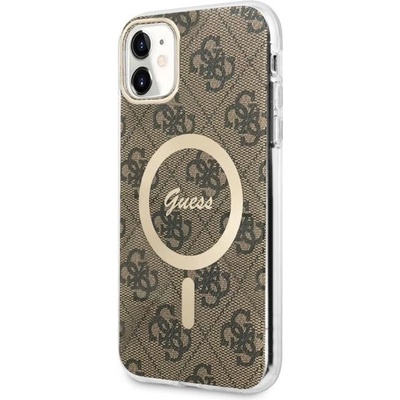 GUESS Кейс Guess GUHMN61H4STW за iPhone 11 6.1", кафяв / кафяв, твърд, 4G MagSafe (GUE002812-0)
