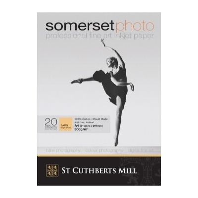 Somerset Fine Art Inkjet Paper 300g/m² A2 Bright White 20ks Satin