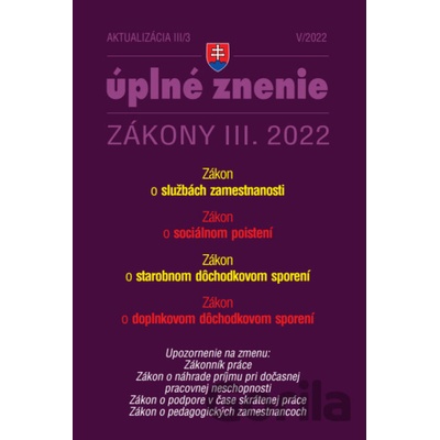 Zákony 2022 III aktualizácia III 3 - Sociálne poistenie a dôchodkové sporenie