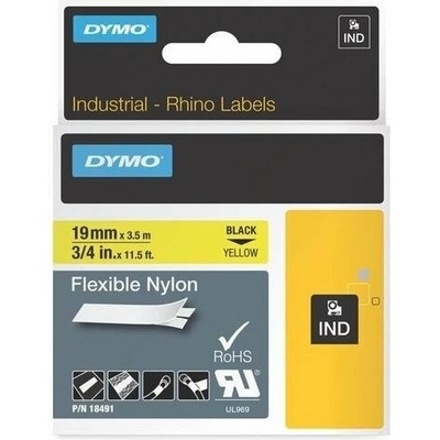 Flexibilná nylonová páska Dymo Rhino 19mm žltá/čierna