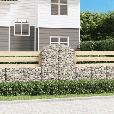 vidaXL Klenutý gabionový koš 100 x 50 x 120/140 cm pozinkované železo