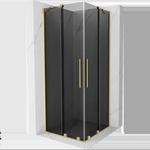 Mexen Velar Duo плъзгаща се душ кабина 80 x 80 см, графит, злато мат - 871-080-080-42-55 (871-080-080-42-55)