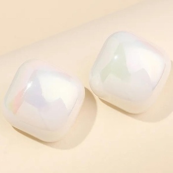 HARAHU Обеците AD-33359 - Square / Бяла KP33359 (AD-33359)