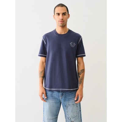 True Religion Тениска True Religion Men's Regular Fit Stitch T-Shirt - Dress Blue
