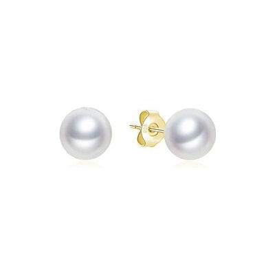 NUBIS Stříbrné náušnice s pravými perličkami 4mm NB-3381-04