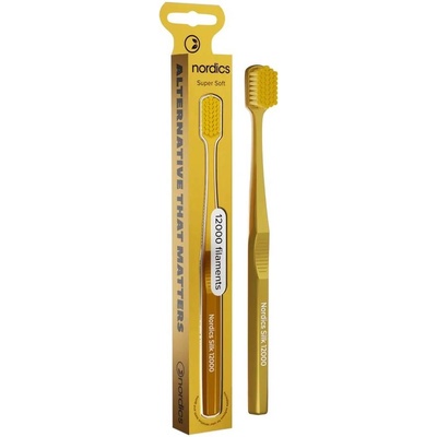 Nordics Премиум четка за зъби Silk 12000, Ultra Soft, жълта