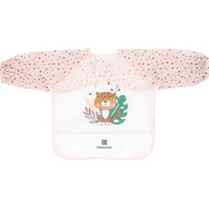 Kikkaboo Непромокаем лигавник с ръкави и джоб Savanna Pink