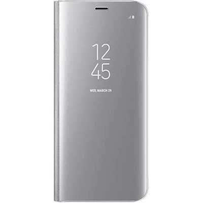 Samsung Clear View Stand Cover EF-ZG950CSEGWW - оригинален кейс с поставка, през който виждате информация от дисплея за Samsung Galaxy S8 (сребрист)