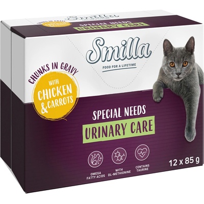Smilla Urinary Care kúsky v omáčke so zeleninou kuracie s mrkvou 24 x 85 g