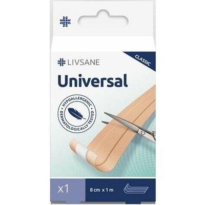Livsane Náplasť Univerzálna Klasik pás (8 cm x 1 m) 1x1 ks