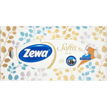 Zewa Softis Style Box papierové vreckovky 4-vrstvové 80 ks