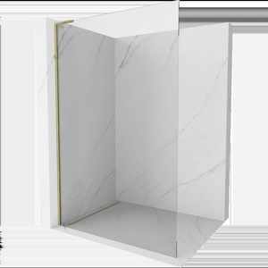 Mexen Kioto L стена за душ Walk-in 60 x 200 cm, прозрачна, златна - 800-060-103-50-00 (800-060-103-50-00)